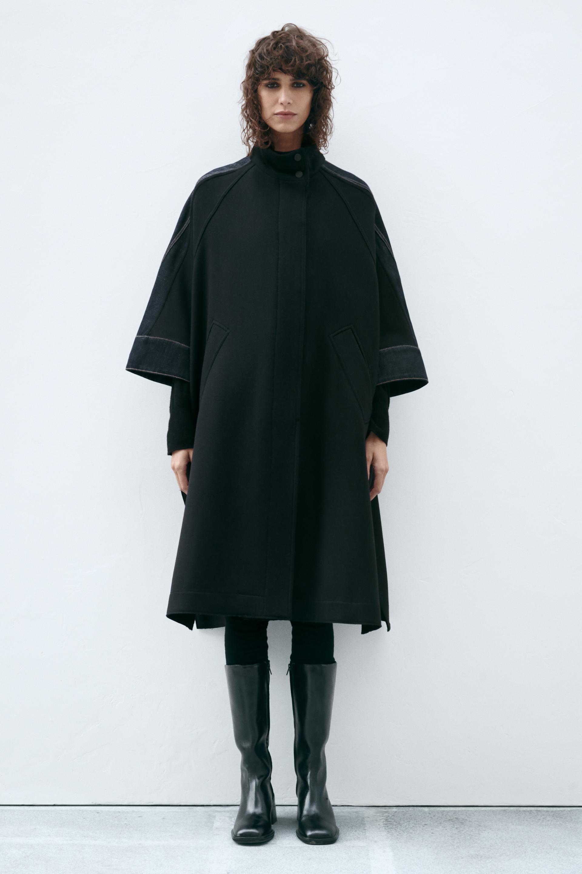 

ZW COLLECTION КОНТРАСТНАЯ ШЕРСТЯНАЯ НАКИДКА MANTECO