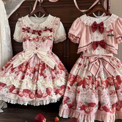 Strawberry Rhapsody JSK Original Lolita Pattern Print Sweet Dress