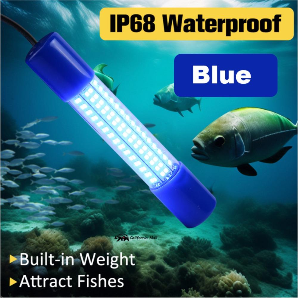 

30W LED Submersible Light Portable Lure Bait Lamp Underwater Fishing Light Boat Fishing Blue 30W