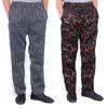Pantalon Long de Travail pour Homme à Rayures Plaid Imprimé Chili Hôtel Restaurant Cuisine Chef