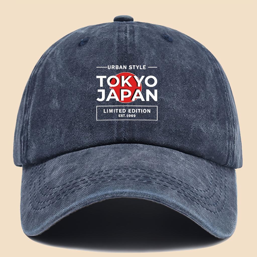 Pc Tokyo Japan City Style Printed Baseball Cap Unisex Printed Design Solid Color Minimalist Vintage Curved Brim Dad Hat A