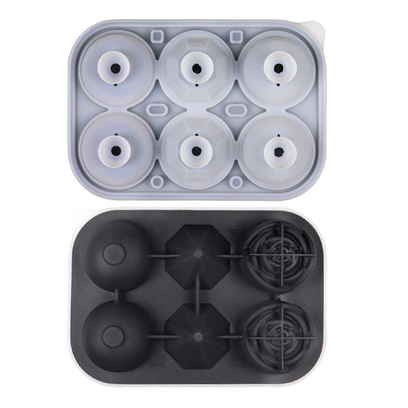 Silicone Square and Round Ice Cube Trays for Freezer Sphere Rose Diamond Ice Molds for Whiskey Cocktails & DIY