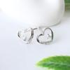 925 Silver SE041 Cubic Heart Silver Earrings