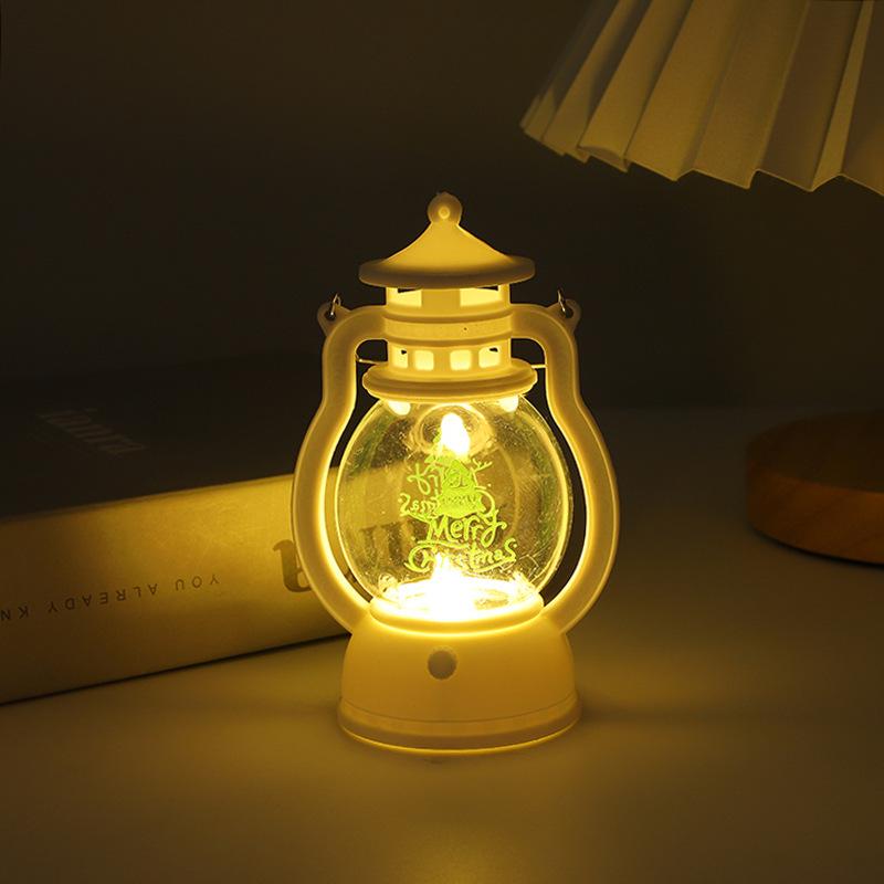 Christmas Ornaments  Christmas Decoration Retro Glowing Candle Holder New Year  Decorative Props Navidad Lamp Supplies