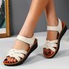 Fashion Mother Sandals Summer Soft Soled Middle-aged and Elderly Non-slip Work ShoesWedges Flat Grandma Shoes To Wear Outside