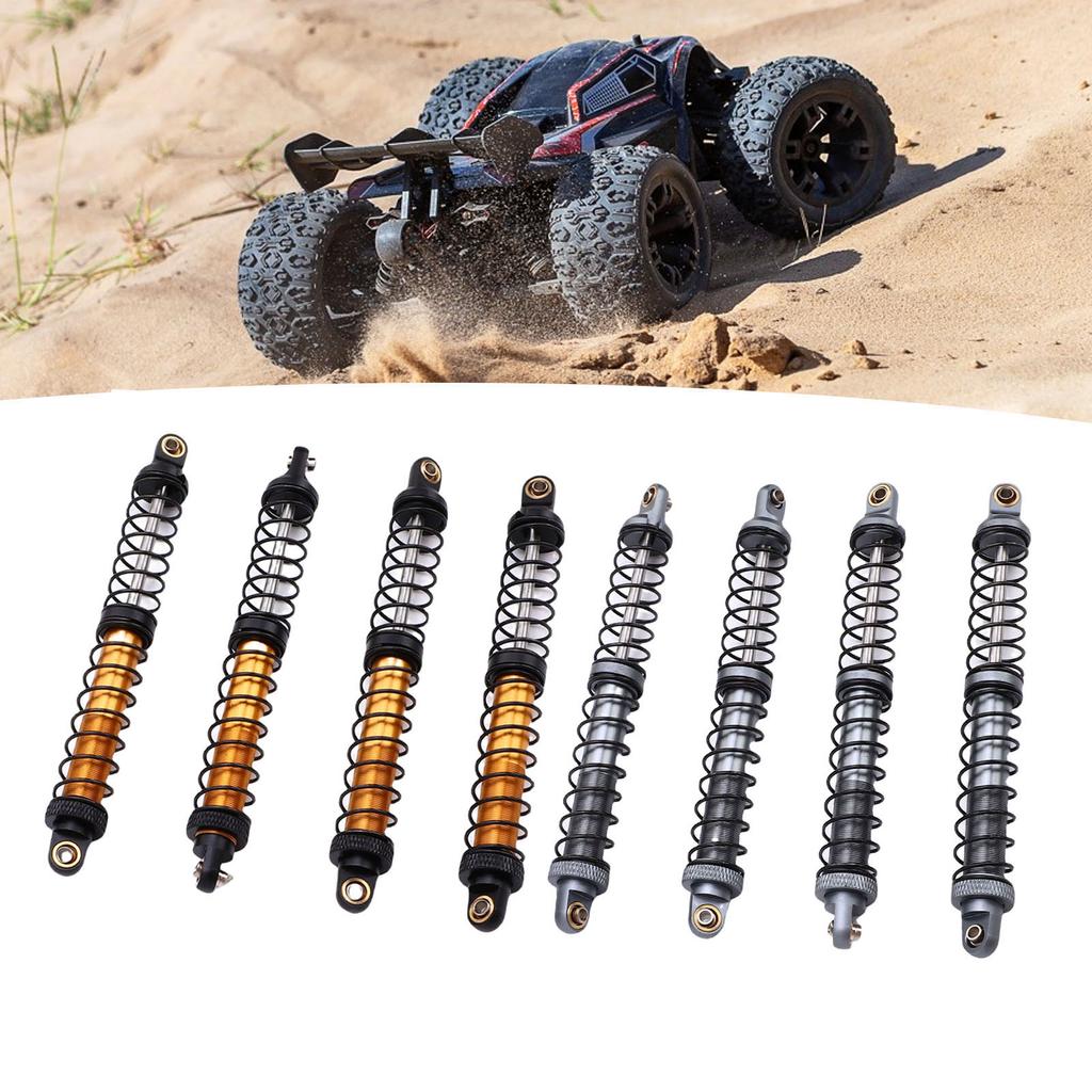 4Pcs 1/10 Model Car Dual Spring Shock Damper Alloy 1/10 RC Dampers with 8 Spare Springs 120mm