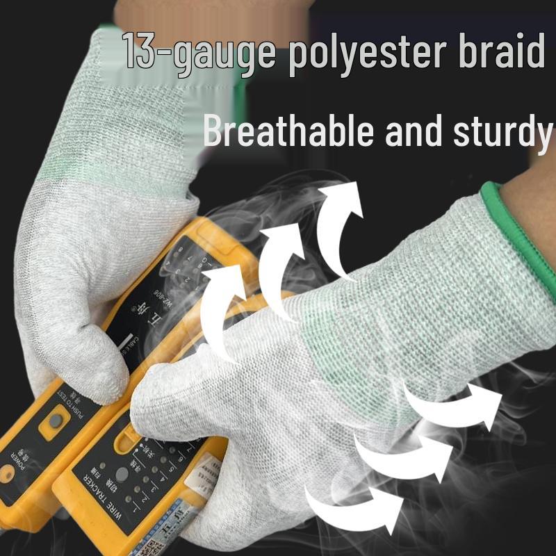 Antistatické rukavice z uhlíkových vláken pro montáž PC - Potažené prsty a dlaně, Unisex