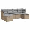 VidaXL Garden Lounge Set with Cushions 6 Pcs Beige Braided Resin, Outdoor Sofa Set, Corner Sofa Set 3325325