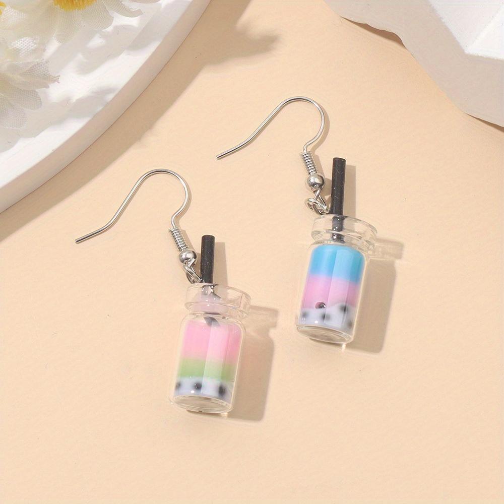 8/16/24 Stück zufällige Harz Milchtee Anhänger, dekorativer Flaschenanhänger, Schmuck Bastelanhänger, DIY Sommer Strand Fußkettchen Armband, Ohrring Schlüsselanhänger