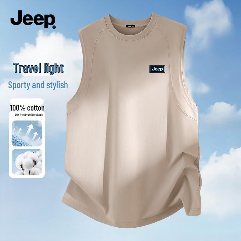 JEEP Men's 220G Heavy Cotton Sleeveless Tank Top