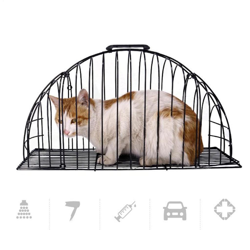 Cat Cage Anti-Scratch Grooming Cage for Cats Mesh Metal Tool for Pet Washing Grooming Travel Car Ride Home Puppy Indoor Kitten