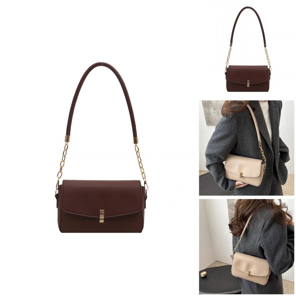 Luxe Minimalist Chain Strap Small Square Purse For Women Available In Black White And Khaki Colors