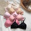 Women's Push-Up Bra: Printed, Thin, Wireless, 2-Row Buckle, Comfortable