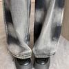 Women's American Retro Gradient Tie-Dye High Waist Wide-Leg Jeans - Early Autumn Design