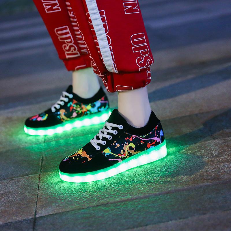 Bunte Leuchtende Ladeschuhe für Herren, Leuchtende Geister Schritttanzschuhe für Damen, Paare und Studenten, Perfekt für Street Dance und Freizeit