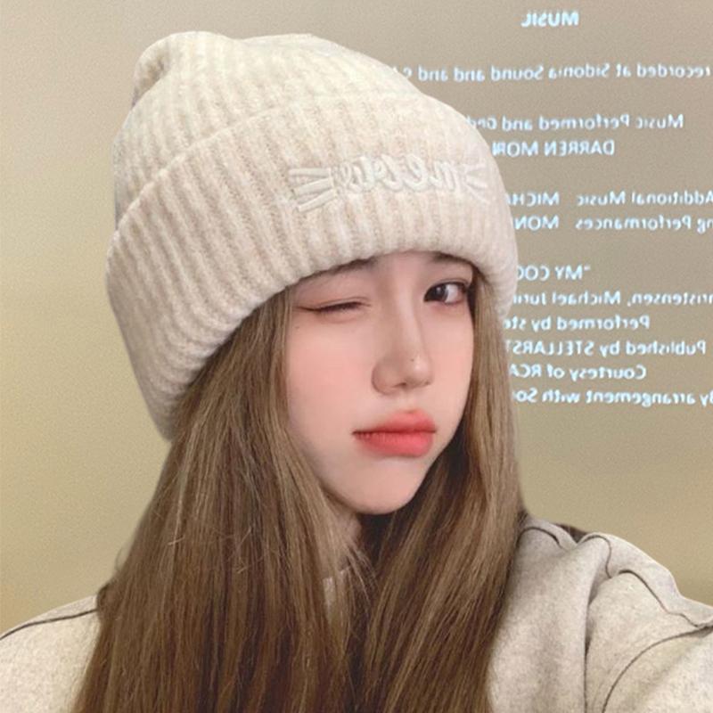 Autumn And Winter Pile Hat Fashion Wool Knitted Hat Loose Large Head Circumference Show Face Small Versatile Casual Cold Hat