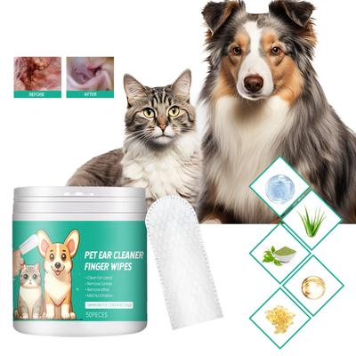 Pet Care Finger Wipes, Pet Teeth Cleaning Wipes For Cats And Dogs, Dog Teeth Wipes, Freshen Breath, Reduce Plaque & Tartar, 50pc 10ml