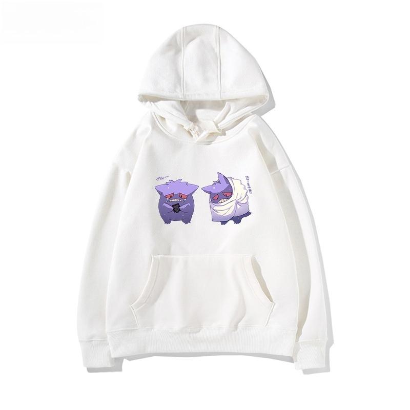 Pokémon Cartoon Cute Gengar Print Hoodie for Men and Women Autumn_winter New Y2K Harajuku Large Size Casual Trend Sweater Top