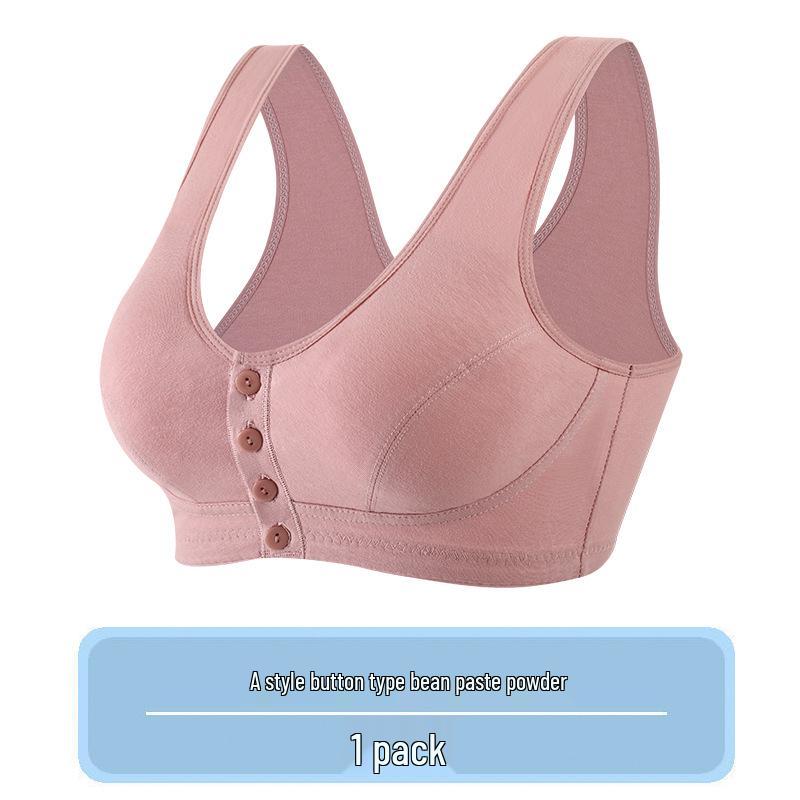 

Бавовняний бюстгальтер із передньою застібкою: Бездротовий, Великий розмір, Стиль жилета для жінок середнього та похилого віку XL рожевий