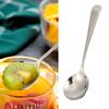 5Pcs Rustless Steel Dessert Spoon Polished Serving Spoon Flat Spoon Base Soup Ladle  Food Serving