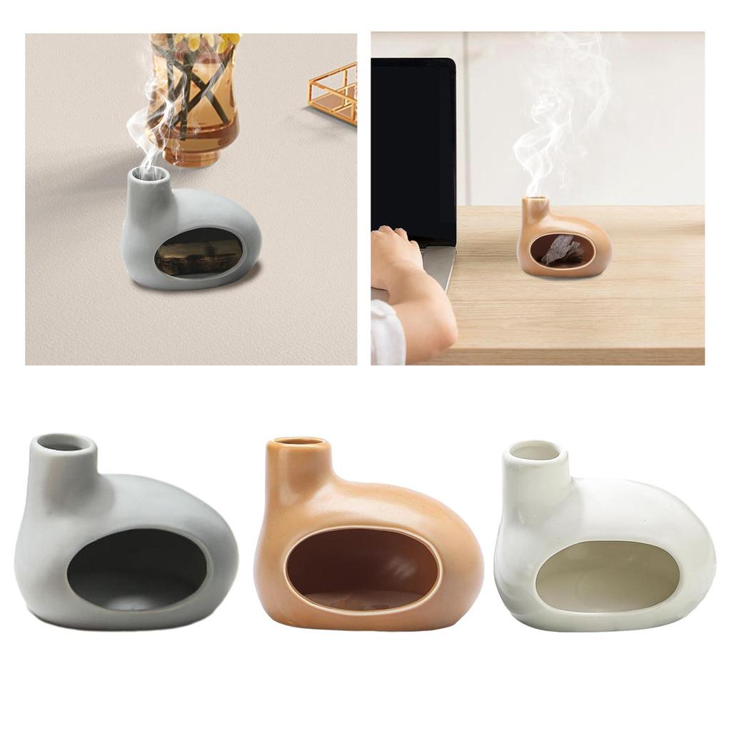 Ceramic Censer Ash Catcher Gift Cone Incense Burner Palo Santo Holder for Office Dining Room Farmhouse Fireplace Living Room