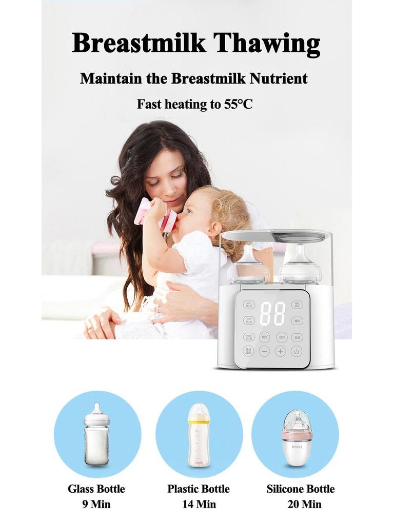 Automatic Baby Bottle Warmer with Constant Temperature, Milk Thawing, and Disinfection Features