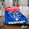 Demons 2021 Premiers Team Logo Print Fleece Blanket Soft Warm Throw Blanket Sofa Couch Bed Home Decor For Sports Fans