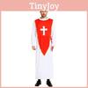 Halloween Themed Party Costume For Men Featuring Creepy Red Cross Priest Design