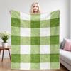 Green Plaid Sofa Specific Soft Flannel Blanket, Universal Plush Gift Blanket For All Seasons