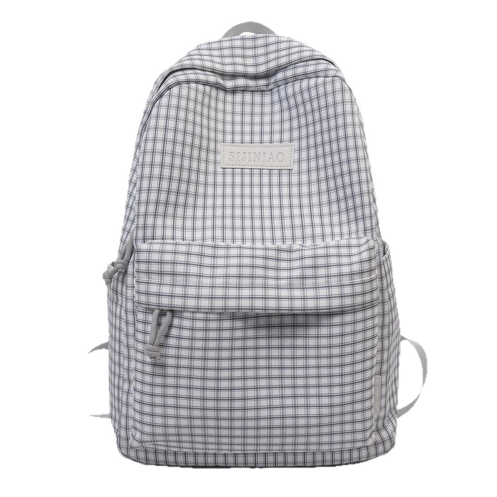 Schoolbag Japanese ins Plaid Backpack Junior High School Student College Student School Bag Large Capacity Lightweight Travel Backpack Female