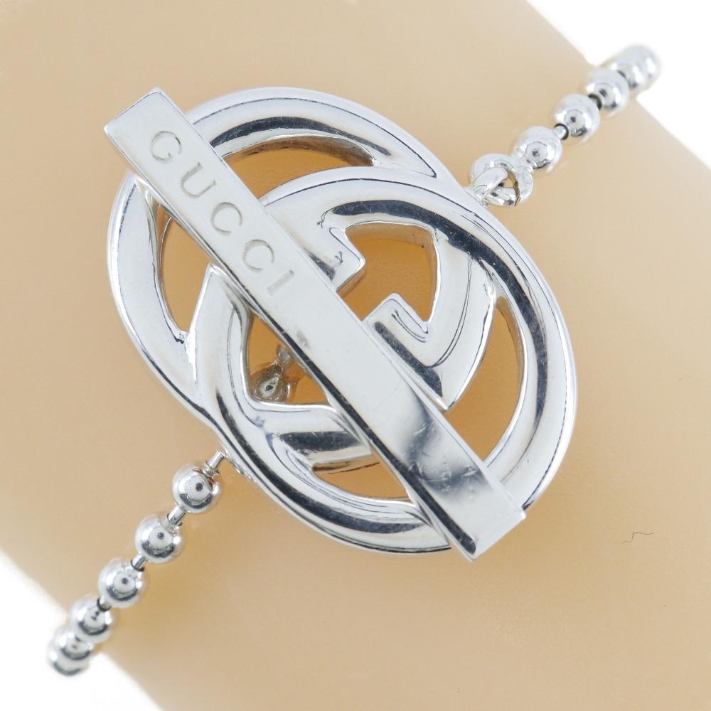 GUCCI Interlocking G Bracelet Ball chain Red Silver925 20.8g unisex Used