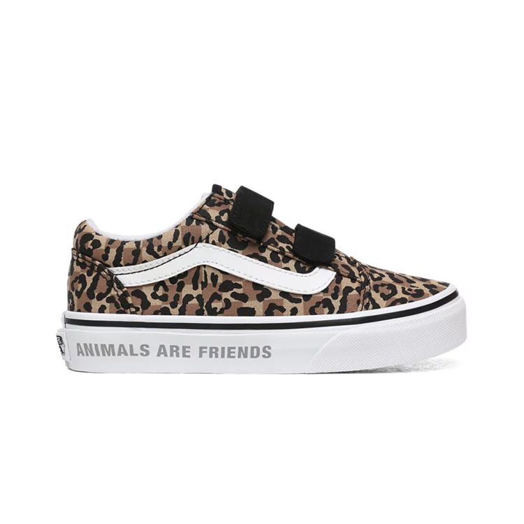 Vans Old Skool V Low Top Kids Skate Shoes Leopard Print Kids sneaker VN0A4BUVWKA