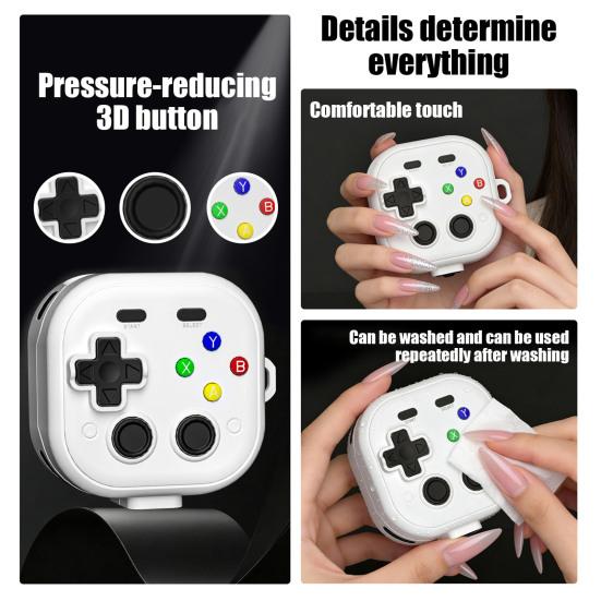 Earphone Case for Galaxy Buds 4 Pro Earbud Protective Carrying Case Funny Game Console Design Hard Shell Cover with Keychain for Boys Men