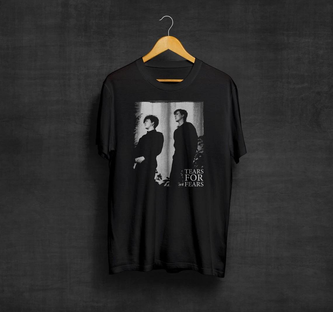 Футболка Tears For Fears черная, Футболки группы Синт-поп Новая волна Поп-рок Унисекс футболка L