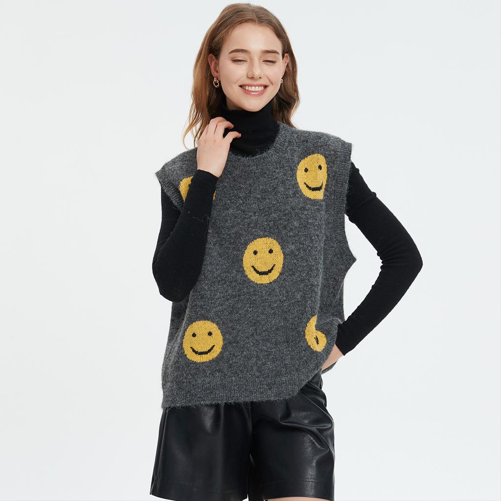 Dimanaf 2025 Winter Plus Size Autumn Women Sleeveless Vest Sweaters Knitting Fashion Oversize Casual Style Loose Sweater