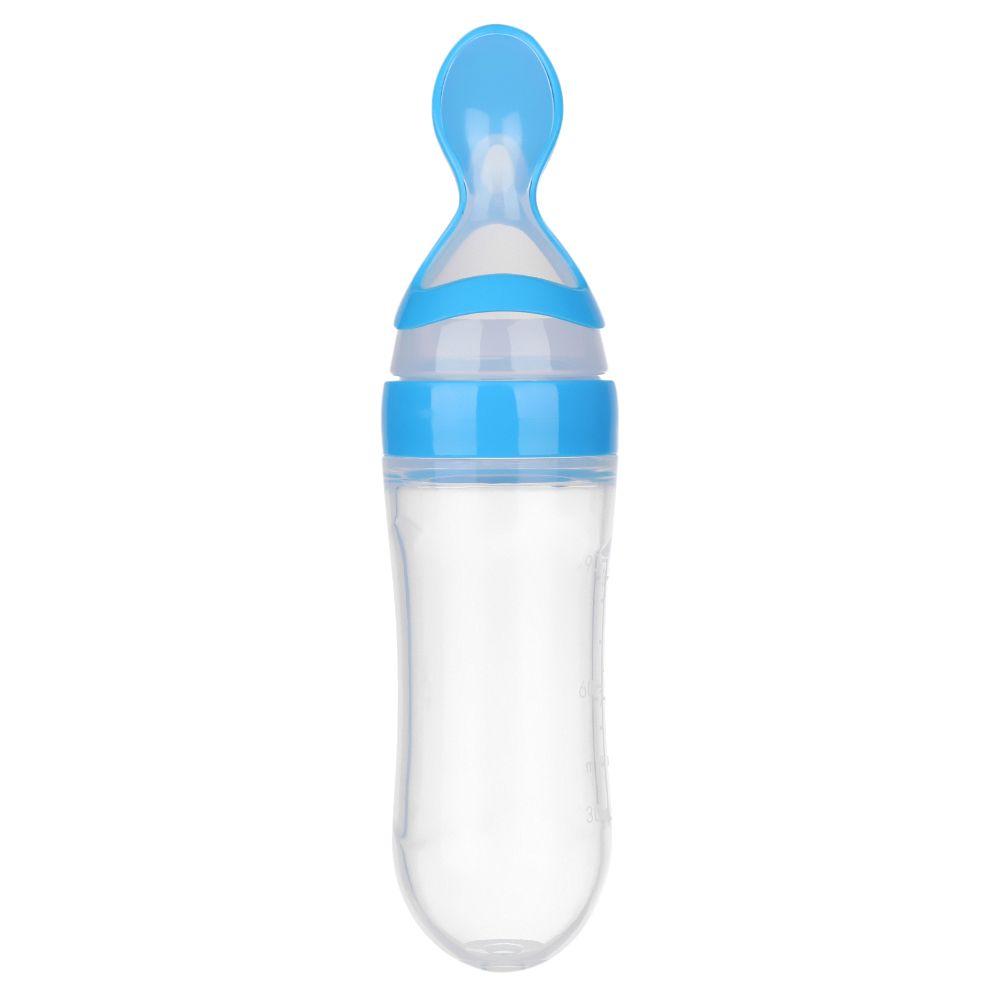 90ML Safety Squeeze With Spoon Milk Bottle Food Rice Feeder Feeding Bottle