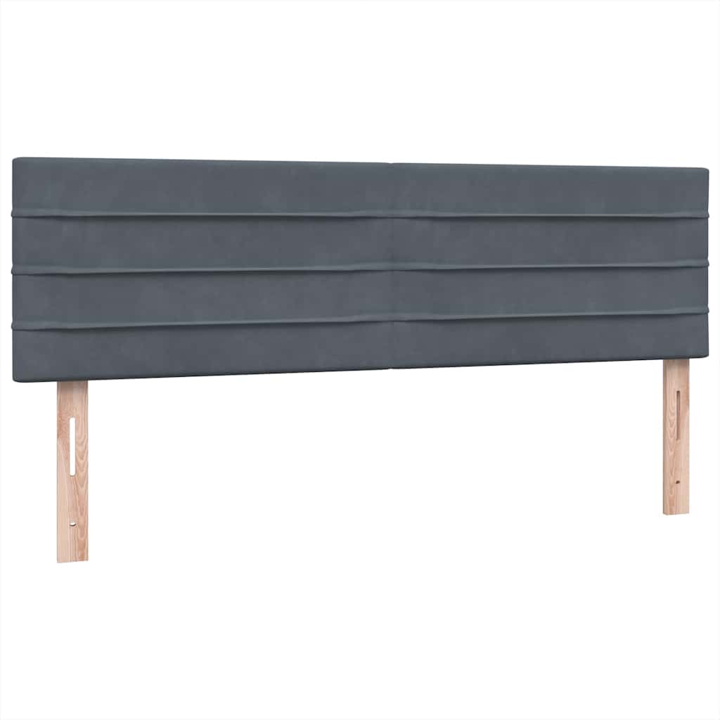 Box Spring Bed with Mattress Dark Gray 160x210 cm Velvet