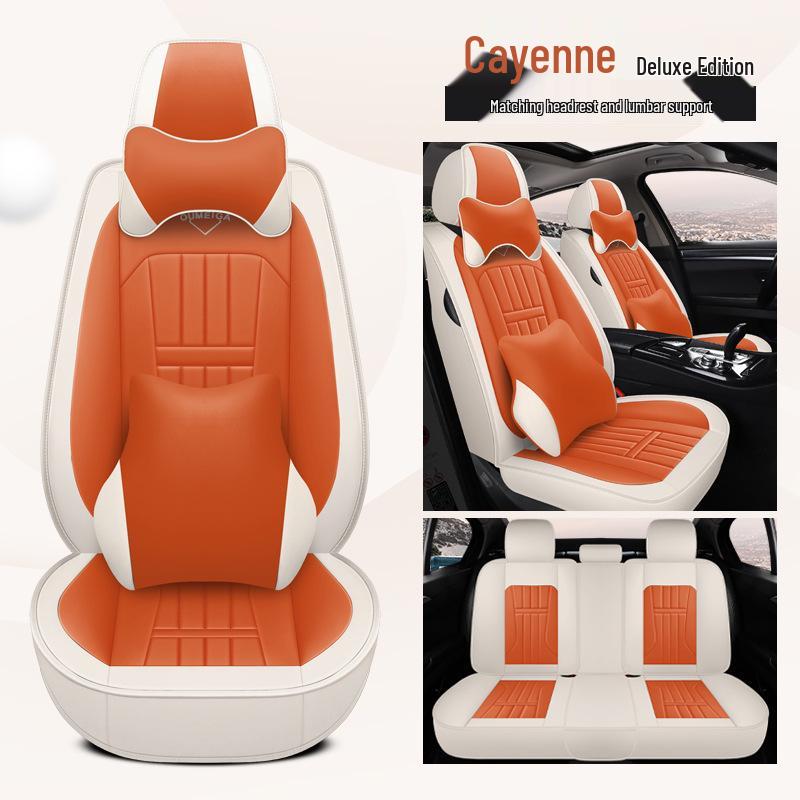 Universal Leather Car Seat Cover for All Seasons - Full Surround Cushion
