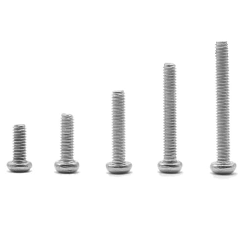 XSAJU 210-Piece Set of M2.5 Hex Bolts and Nuts, 304 Stainless Steel, Silver, with Case