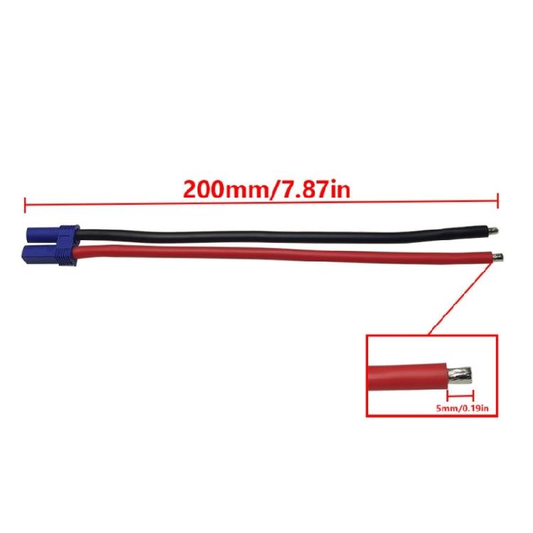 EC5 Male Style to 4mm Banana Plug Charging Cable for Car Models and Drones Batteries 20cm