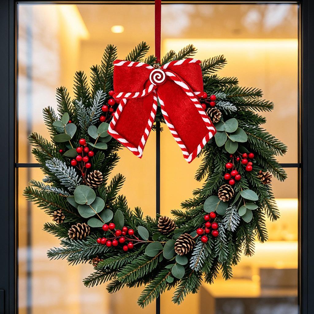 Velvet Christmas Bows Padded Christmas Hanging Ornament Padded Christmas Bows Decorative Bows For Door And Window Shop