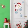 1 Pcs Santa Claus Reindeer Door Stickers Living Room Bedroom Festive Atmosphere Background Decoration Wall Stickers