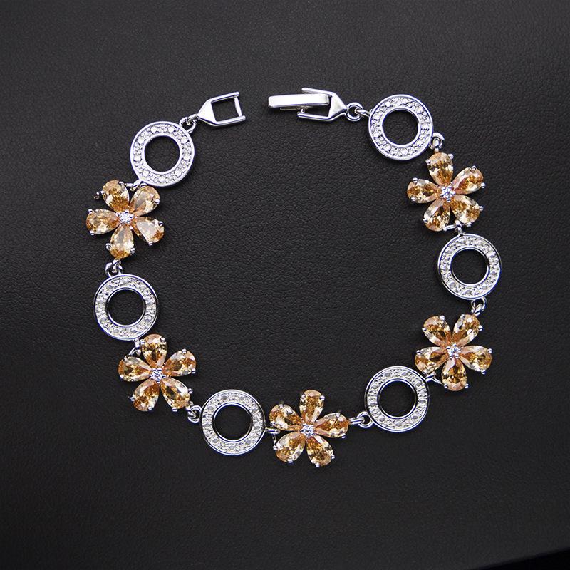 Zircon Necklace Earrings Ring Bracelet Jewelry Set Combination