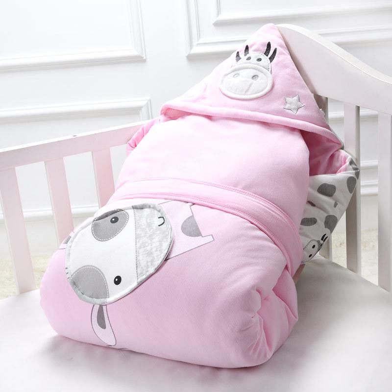 

Детское одеяло из чистого хлопка для новорожденных — идеально для осени и зимы 100x100 cm розовый