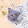 Children Foldable Woven Straw Bag Summer Girl Shoulder Bags Red Cherries Kids Handbags Beach Travel Crossbody Bags Small Wallets
