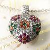 Necklace Heart Colorful Flower Summer New Romantic Fine Jewelry Europe 925 Silver Gift For Women