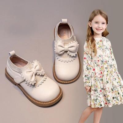 5-10 Years Old Girls Princess Shoes Soft Sole Small Leather Shoes British Style Performance Shoes