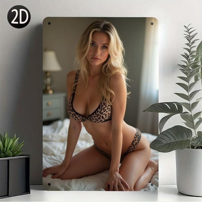 Pin-Up Girl Tin Plates, Garage Workshop Metal Decor 20x30cm