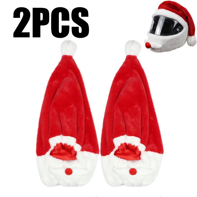 Christmas Biker Helmet Cover Santa Claus Illustration with Nativity Scene Holiday Riding Essential Festive Motorbike Accessory