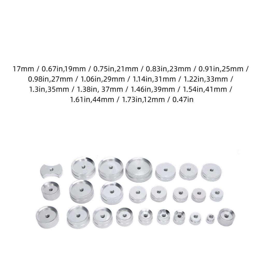 25Pcs Easy Use Aluminum Watch Case Press Bench Type Durable Press Clamp Multi Model Watch Tool Assembly